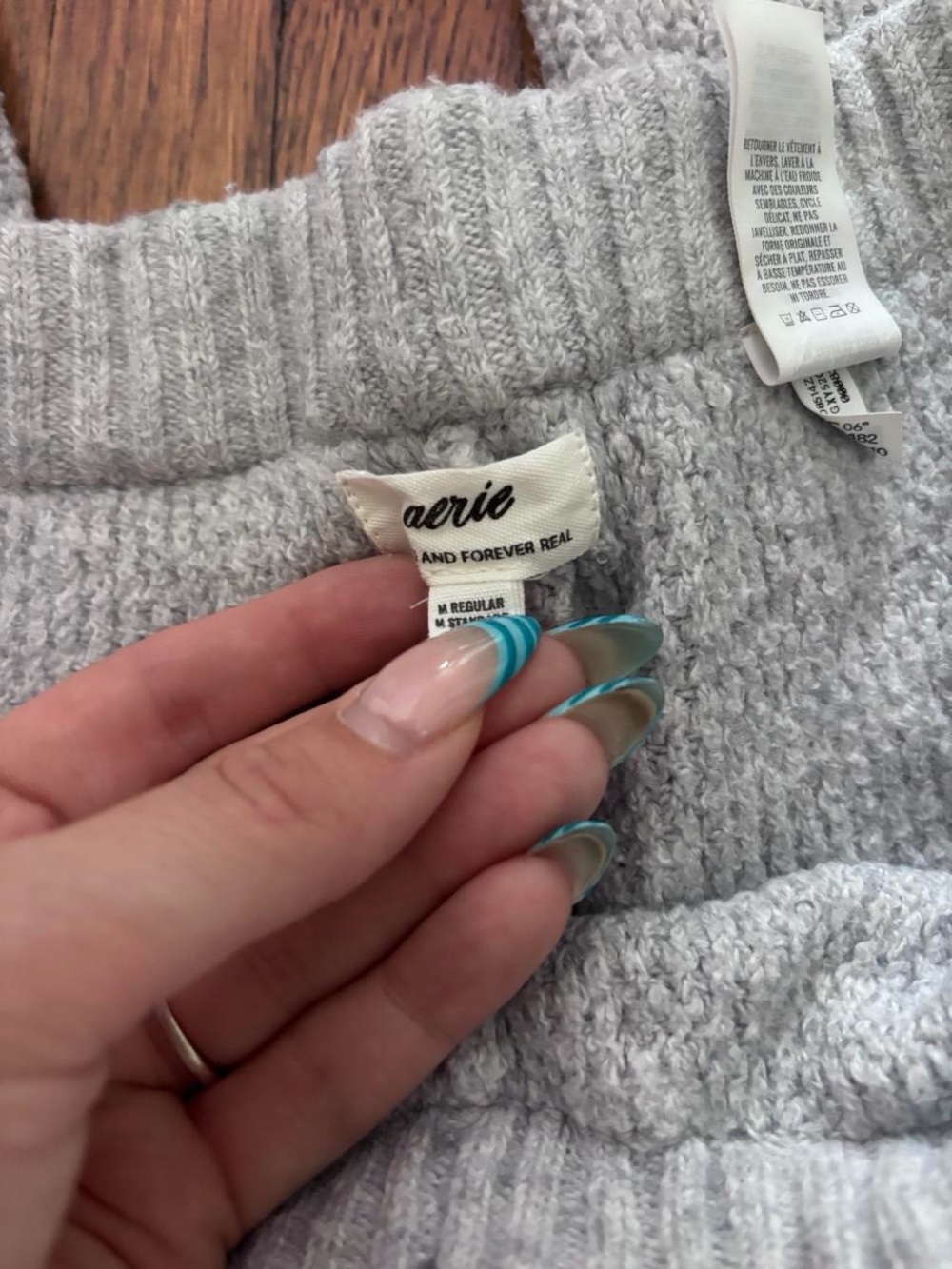Aerie gray waffle knit jogger sweatpants - Picture 3 of 4